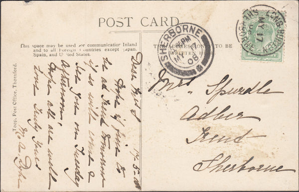 119933 1908 MAIL LONG BURTON (DORSET) TO SHERBORNE.