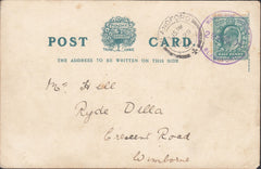 119934 1904 DORSET/'WINTERBOURNE ZELSTONE/BLANDFORD' RUBBER DATE STAMP IN PURPLE.