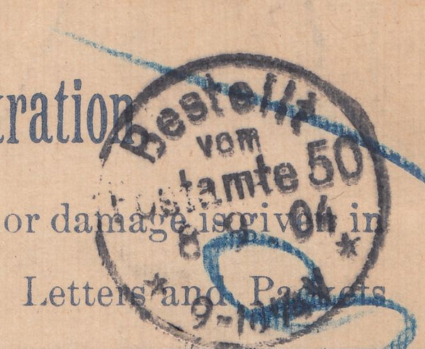 119952 1904 REGISTERED MAIL WIMBORNE TO GERMANY.