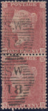 119966 1856-1857 DIE 2 1D PL.27 MATCHED PAIR LETTERED HH.