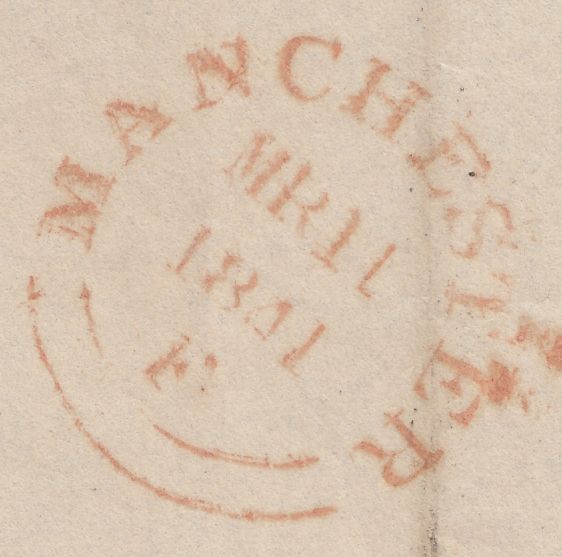 119989 1841 1D RED PL. ELEVEN (SG7)(AA) ON COVER MANCHESTER TO LONDON WITH MANCHESTER 'FISHTAIL' MALTESE CROSS (SPEC A2ub).