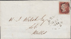 120001 1841 1D RED PL.9 (SG7)(DI) ON COVER BRIDGEWATER TO WELLS (SOMS).