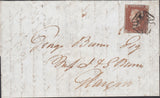 120025 1841 GREENOCK DISTINCTIVE MALTESE CROSS ON COVER TO GLASGOW (SPEC B1th).