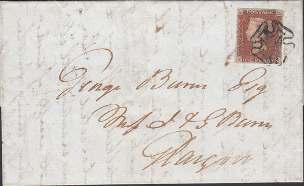 120025 1841 GREENOCK DISTINCTIVE MALTESE CROSS ON COVER TO GLASGOW (SPEC B1th).