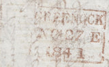 120025 1841 GREENOCK DISTINCTIVE MALTESE CROSS ON COVER TO GLASGOW (SPEC B1th).