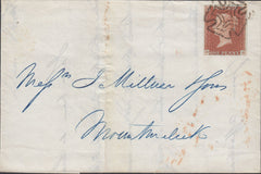 120031 1843 DUBLIN DISTINCTIVE MALTESE CROSS ON COVER (SPEC B1tf)/PL.28 (SG8)(DB).
