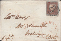 120035 1842 BASINGSTOKE MALTESE CROSS ON ENVELOPE TO WELWYN, HERTS.