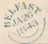 120036 1843 NON DISTINCTIVE BELFAST MALTESE CROSS ON COVER TO MOY.