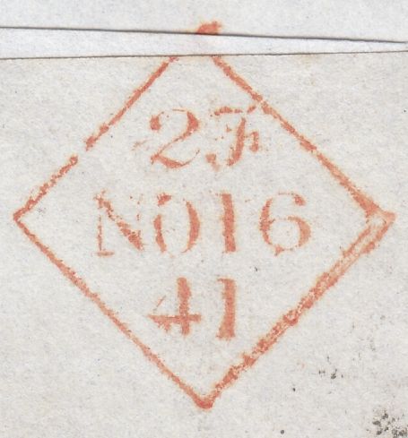 120039 1841 1D RED PL.2 (SG7)(NF) ON COVER LIVERPOOL TO MOY, IRELAND.