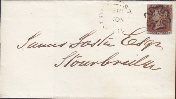 120069 PL.14 (SG8)(NE) ON COVER NEWNHAM (GLOS?) TO STOURBRIDGE WITH MALTESE CROSS OF NEWNHAM.
