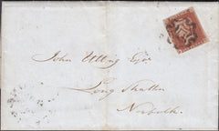 120071 1843 NORWICH DISTINCTIVE MALTESE CROSS ON COVER TO LONG STRATTON.