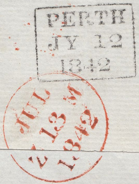 120084 1842 WRAPPER PERTH TO EDINBURGH WITH PERTH MALTESE CROSS (SPEC B1tt).