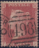 120128 1856-7 DIE 2 1D PL.27 MATCHED PAIR LETTERED FJ ON BLUED PAPER (SG29) AND WHITE PAPER (SG40).