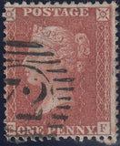 120135 1856-57 DIE 2 1D PL.27 MATCHED PAIR LETTERED EF ON BLUED PAPER (SG29) AND WHITE PAPER (SG40).