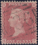 120135 1856-57 DIE 2 1D PL.27 MATCHED PAIR LETTERED EF ON BLUED PAPER (SG29) AND WHITE PAPER (SG40).