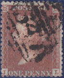 120158 1856 DIE 2 1D PL.27 WATERMARK INVERTED (SG29Wi) LETTERED JL MATCHED WITH SAME PRINTING BUT WATERMARK UPRIGHT.