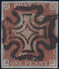 120340 PL.36 VERY BLUED PAPER (SG8a)(AH) MISSING IMPRIMATUR LETTERING.