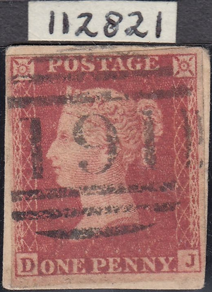 120414 1857 DIE 2 1D PL.60 ROSE-RED ON WHITE PAPER ERROR IMPERFORATE (SG40a)(DJ).
