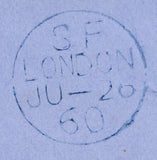 120552 1856-7 1D DIE 2 PL.27 MATCHED PAIR LETTERED PJ ON BLUED PAPER (SG29) AND WHITE PAPER (SG40).