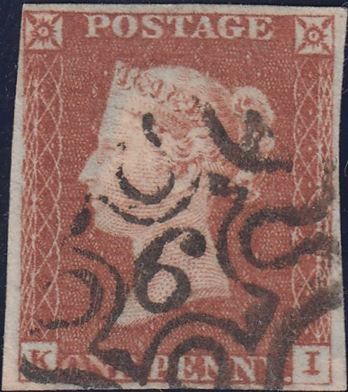 120592 LONDON NO. '6' IN MALTESE CROSS (SPEC B1uf)/PL.33 (SG8)(KI).