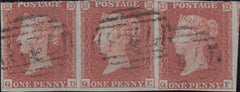 120714 PL.157 (SG8) STRIP OF THREE LETTERED QD QE QF.