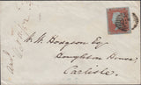 120736 PL.143 PALE ORANGE-BROWN SHADE (SG12)(AG) ON COVER LONDON TO CARLISLE/MISSING IMPRIMATUR LETTERING.