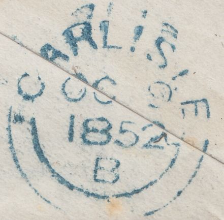 120736 PL.143 PALE ORANGE-BROWN SHADE (SG12)(AG) ON COVER LONDON TO CARLISLE/MISSING IMPRIMATUR LETTERING.