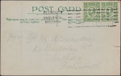 121018 1913 MAIL FROM OVERSEAS TO PORTSMOUTH WITH 'PLYMOUTH PAQUEBOT' CANCELLATION.
