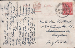 121029 1913 1D DOWNEY (SG342) CEYLON TO CROYDON WITH 'COLOMBO PAQUEBOT' DATE STAMP.