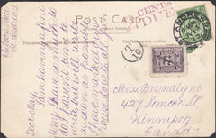 121118 1912 UNDERPAID MAIL ST ANDREWS (SCOTLAND) TO CANADA.