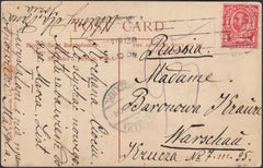 121210 1913 MAIL LONDON TO WARSCHAU RUSSIA.