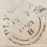 121240 1843 IPSWICH 'IPSWICH/1D/PAID' UNIFORM PENNY POST HAND STAMP (SK215).