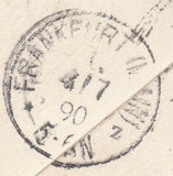 121241 1890 UNIFORM PENNY POSTAGE JUBILEE 1D ENVELOPE REGISTERED MAIL LONDON TO GERMANY.