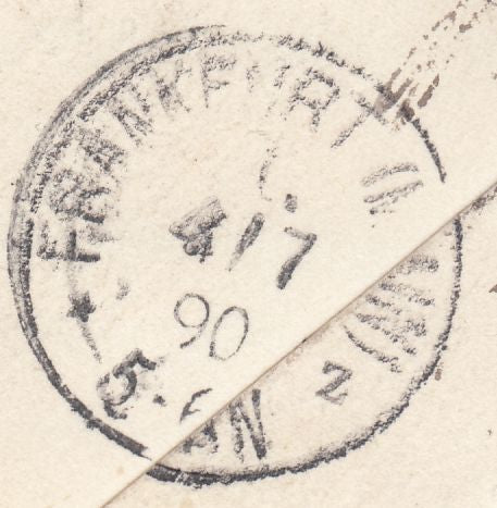 121241 1890 UNIFORM PENNY POSTAGE JUBILEE 1D ENVELOPE REGISTERED MAIL LONDON TO GERMANY.