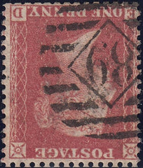 121258 1857 DIE 2 1D PL.42 MATCHED PAIR LETTERED ED WITH INVERTED AND UPRIGHT WATERMARKS.