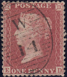 121258 1857 DIE 2 1D PL.42 MATCHED PAIR LETTERED ED WITH INVERTED AND UPRIGHT WATERMARKS.
