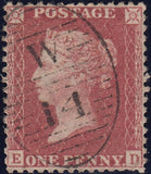 121258 1857 DIE 2 1D PL.42 MATCHED PAIR LETTERED ED WITH INVERTED AND UPRIGHT WATERMARKS.