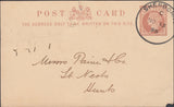 121268 1895 SHERBORNE SKELETON STYLE HAND STAMP (30MM) ON ½D BROWN POST CARD.