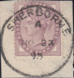 121268 1895 SHERBORNE SKELETON STYLE HAND STAMP (30MM) ON ½D BROWN POST CARD.