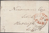 121275 1846 SUFFOLK/'IPSWICH 1D PAID' UNIFORM PENNY POST HAND STAMP (SK215).