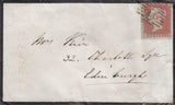 121277 1854 1D ARCHER EXPERIMENTAL PERFORATION PL.98 (SG16b)(IH) ON MOURNING ENVELOPE LONDON TO EDINBURGH.