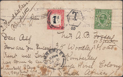 121372 1912 UNDERPAID MAIL BRIGHTON TO SOUTH AFRICA.