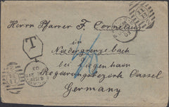 121409 1903 UNPAID MAIL POPLAR (LONDON) TO GERMANY.