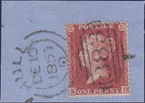 121437 PL.42 MATCHED PAIR LETTERED KD ON BLUED PAPER (SG29) AND WHITE PAPER (SG40).