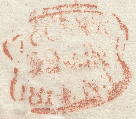 121458 1814 NAPOLEONIC WAR 'TRANSPORT-OFFICE/CROWN G.R/PRISONERS OF WAR' HAND STAMP (L306) ON MAIL USED IN LONDON.