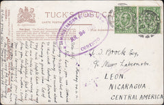 121509 1912 MAIL WHITBY (YORKS) TO NICARAGUA CENTRAL AMERICA.