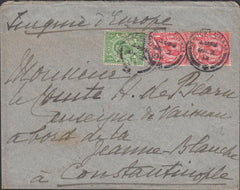 121511 1912 DOWNEY HEAD ISSUE ON COVER TWICKENHAM TO CONSTANTINOPLE.