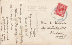 121556 1920 HOLYWELL/DORCHESTER RUBBER DATE STAMP ON MAIL TO SHERBORNE.