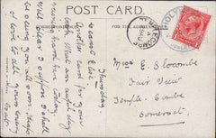 121557 1919 HOLYWELL/DORCHESTER RUBBER DATE STAMP ON MAIL TO TEMPLECOMBE.
