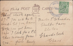 121587 1918 ASKERSWELL/DORCHESTER RUBBER DATE STAMP TO CHARD.